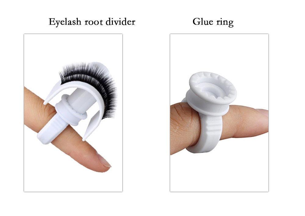 Finger plástico Ring For Grafting Eyelash Ring del tenedor de la extensión de la tinta del pegamento de la taza del tatuaje del maquillaje de la pestaña